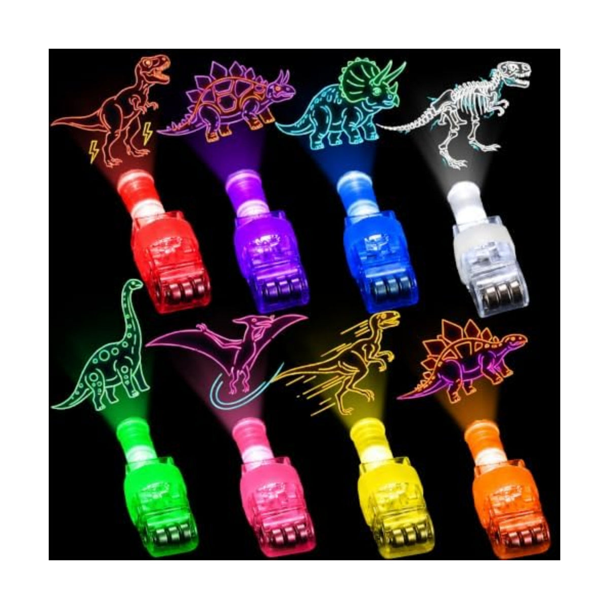 40PCS Dinosaur Party Favors for Kids, LED Light Up Finger Lights Glow in The Dark Toys - Dino Theme Birthday Party Supplies, Goodie Bag Fillers, Classroom Prizes, Pinata Stuffers for Boys Girls