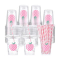 Funnymoom 50 Sets Back to School Apple Disposable Plastic Cups Bulk with Lids Straws 16 oz Checkered Apple Clear Cups First Day of School Party Favors for Classroom Decorations Teacher Party