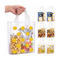 Pajean 12 Pcs Softball Plastic Gift Bags with Handles, 5.9 x 8.7 x 3.1 Inch Baseball Theme PE Treat Bags, Yellow Sport Candy Goodie Pouches for Classroom Exchange, Party Favor, Sports Event Supplies