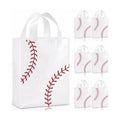 Pajean 24 Pcs Baseball Clear Plastic Gift Bags with Handles, 5.9 x 8.7 x 3.1 Inch Gameday PE Treat Bags, Red Stitching Candy Goodie Pouches for Team Parties, Sports Banquets, Birthday Event Supplies