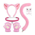 codree 5 Pcs Halloween Cat Costume Cosplay Outfits Set for Adults and Kids