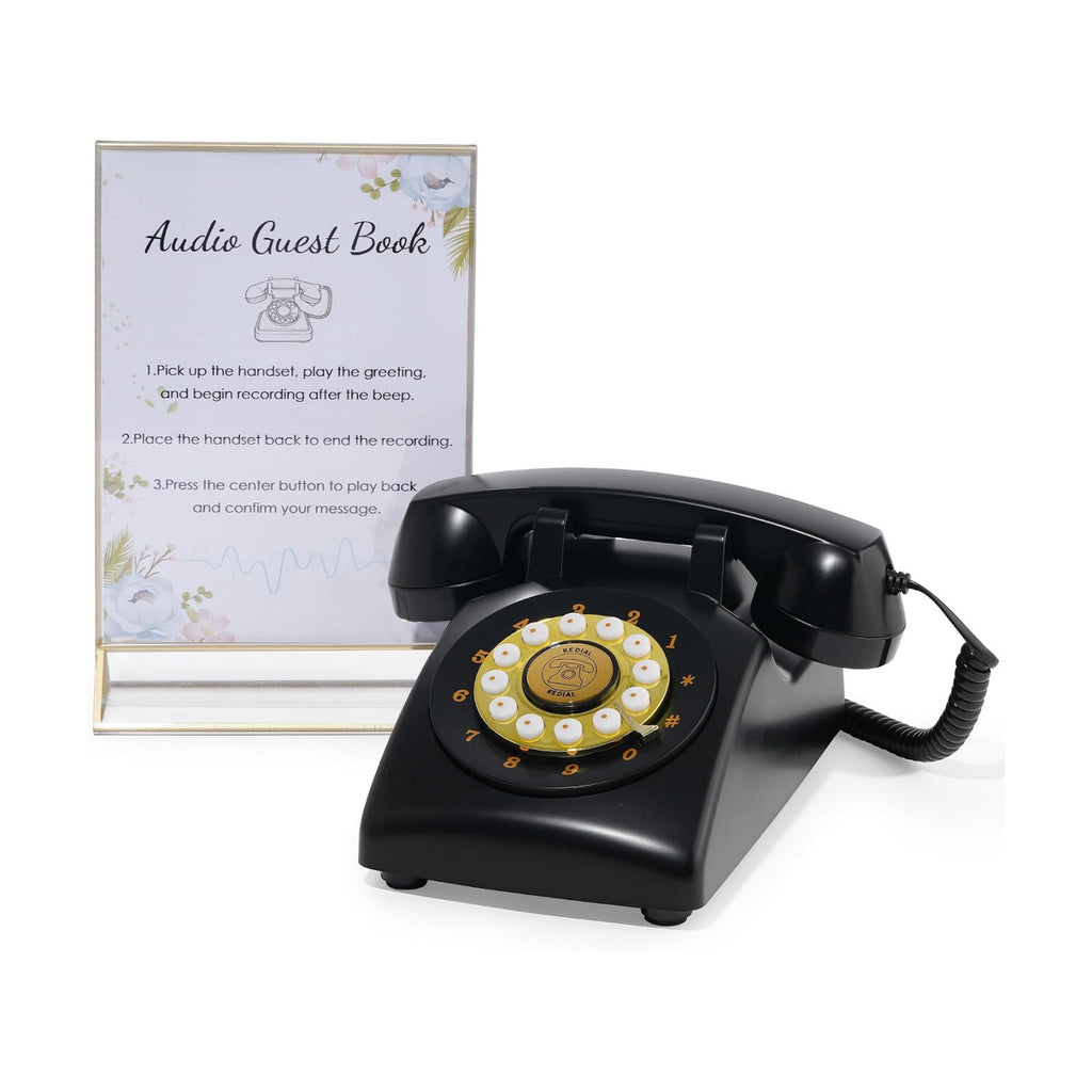 Audio Guest Book Wedding Phone, Retro Guestbook Phone Record Voice Messages