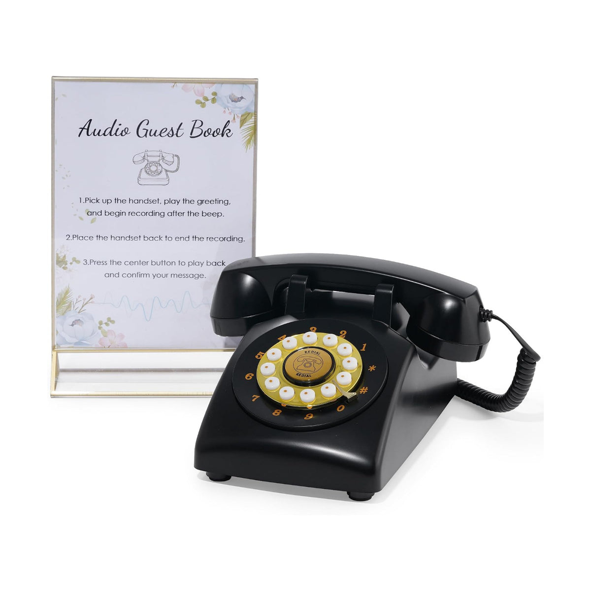 Audio Guest Book Wedding Phone, Retro Guestbook Phone Record Voice Messages