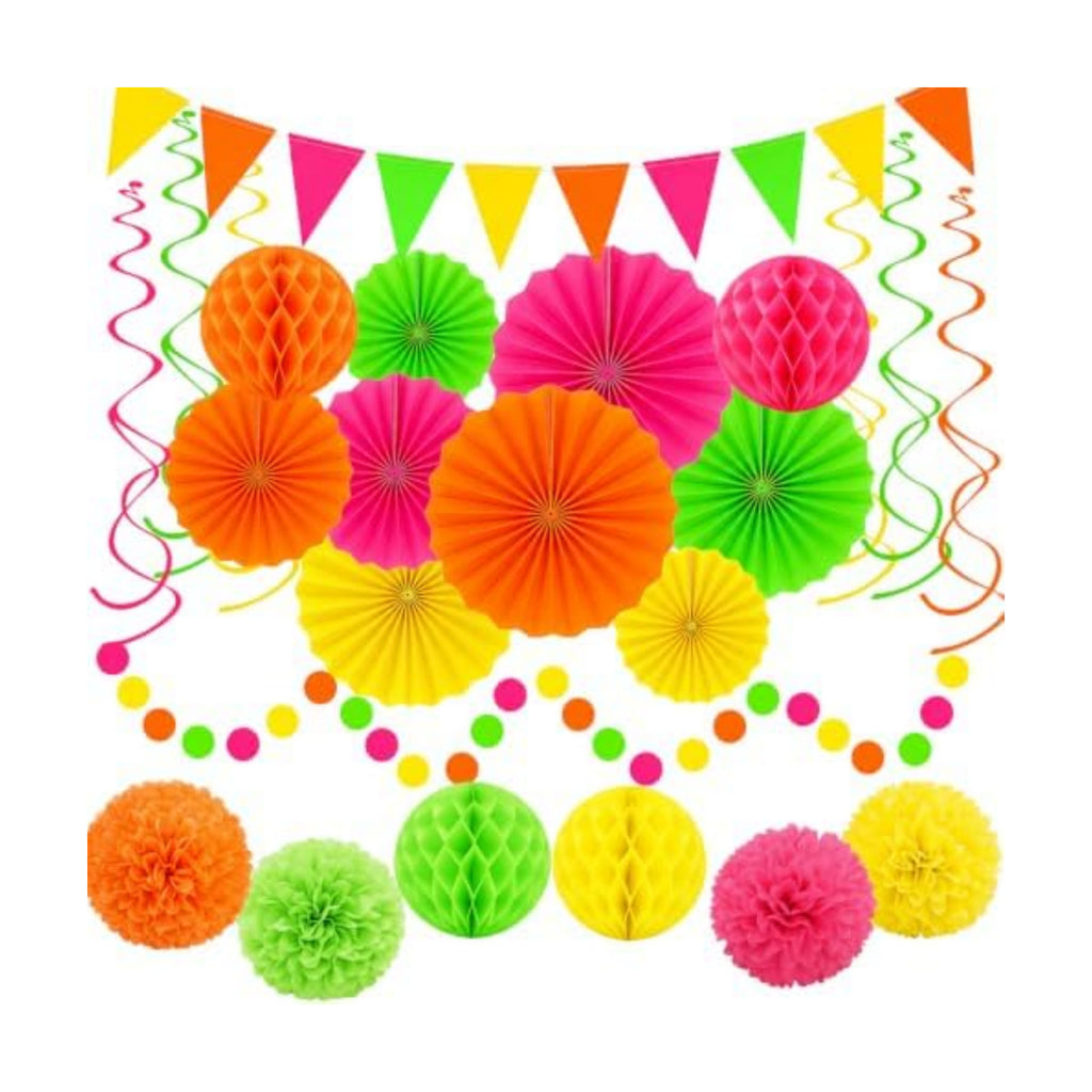 24 Pcs Neon Party Decorations Glow in the Dark Party Supplies