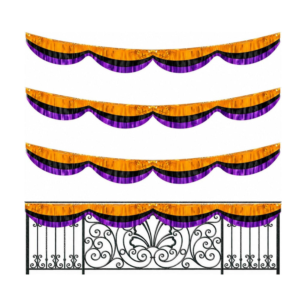 3 Pcs 20 Ft Halloween Foil Fringe Bunting, Tinsel Streamers Banner