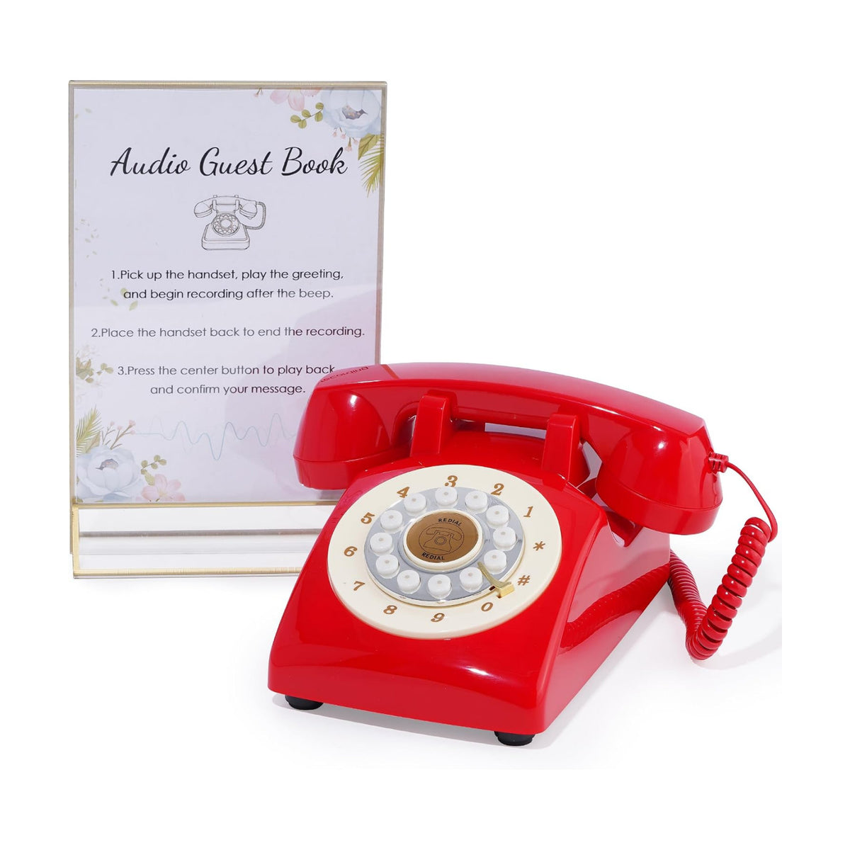 Audio Guest Book Wedding Phone, Retro Guestbook Phone Record Voice Messages