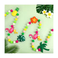 Jansun 8.2Ft 3D Summer Hawaiian Tropical Felt Garland Banner