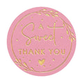 A Sweet Thank You Stickers, Pink Gold Foil Favor Labels for Wedding, Baby Shower, Dessert Table, Small Business Packaging, Bakery Gift Wrapping & Party Supplies,100PCS 1.6 Inch