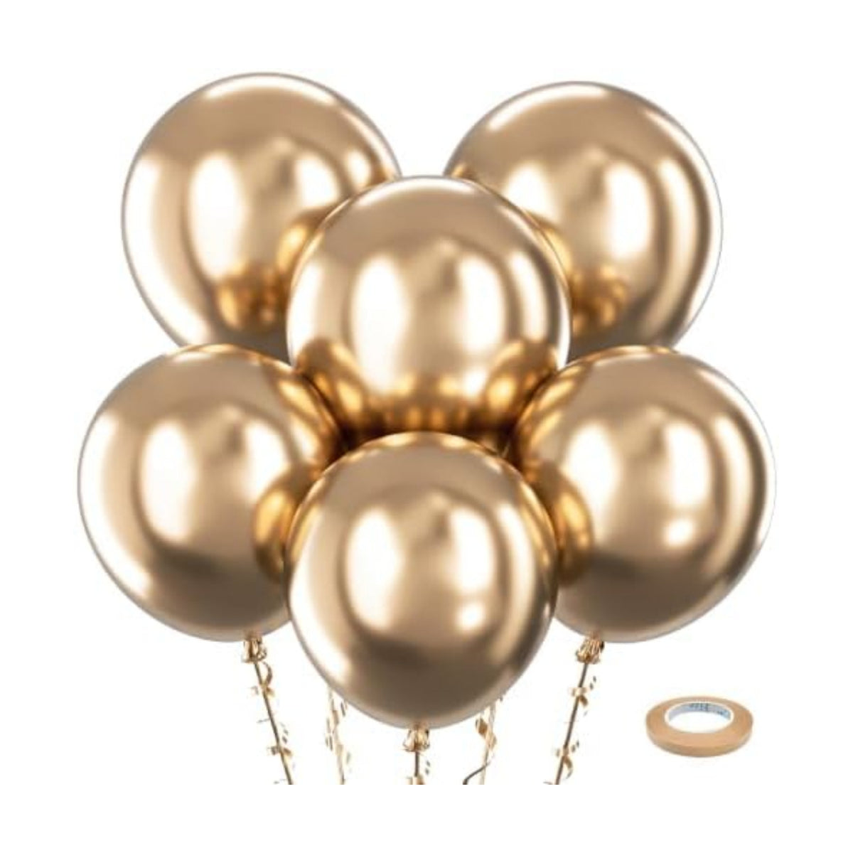 Bezente Metallic Champagne Gold Latex Party Balloons 30 Pack 18 inch
