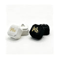 Mr & Mrs Wedding Ring Box - Engagement Ring Box Ring Display Holder Case with Lid for Proposal Engagement Wedding, 1.77x1.77x1.77 IN U2-PRB009-mr mrs Black White