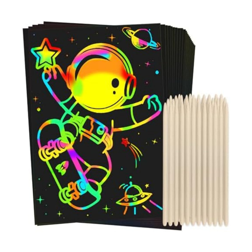 ZMLM 200Pcs Rainbow Scratch Drawing Art Paper Craft Set for Kids Boys Girls