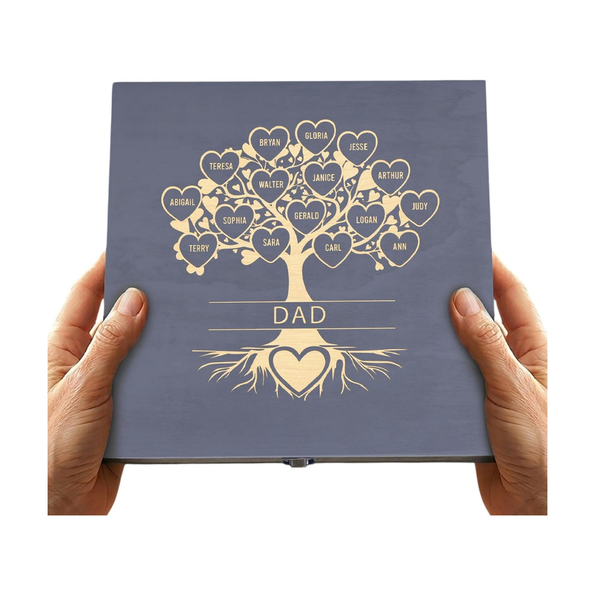 Gifts for Grandpa or Dad, Personalized Family Tree Memory Box, Father's Day