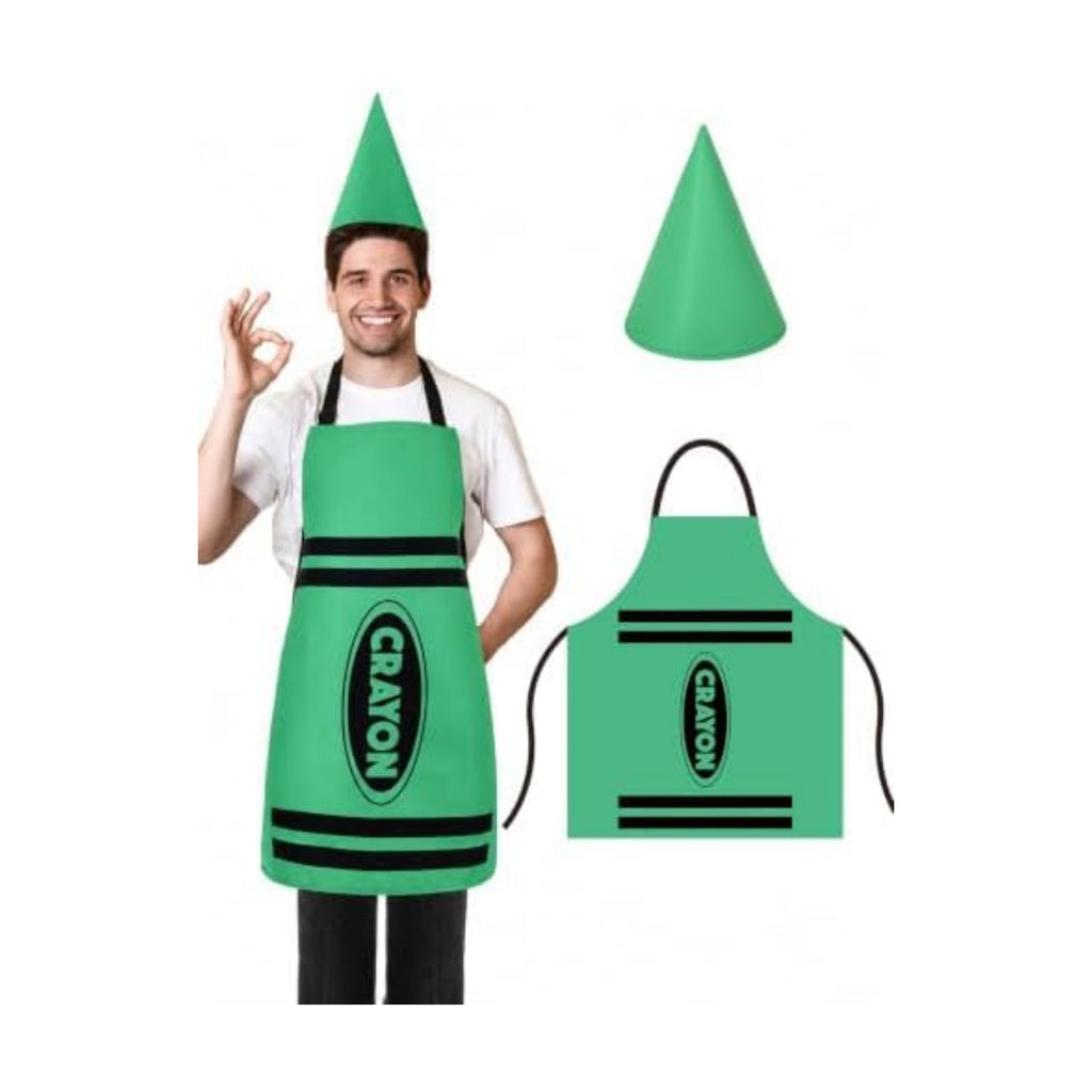 Teenyyou Crayon Costume with Apron and Cone Hat Adult