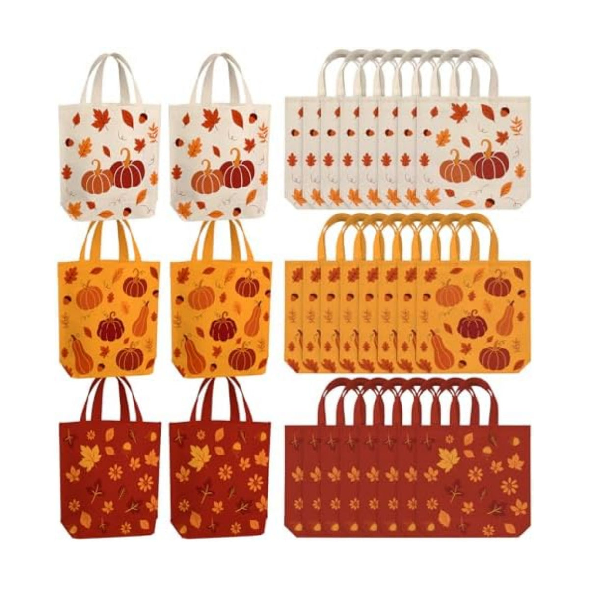 Hosuly 24 Pcs Thanksgiving Tote Bags Fall Pumpkin Gift Bags Bulk