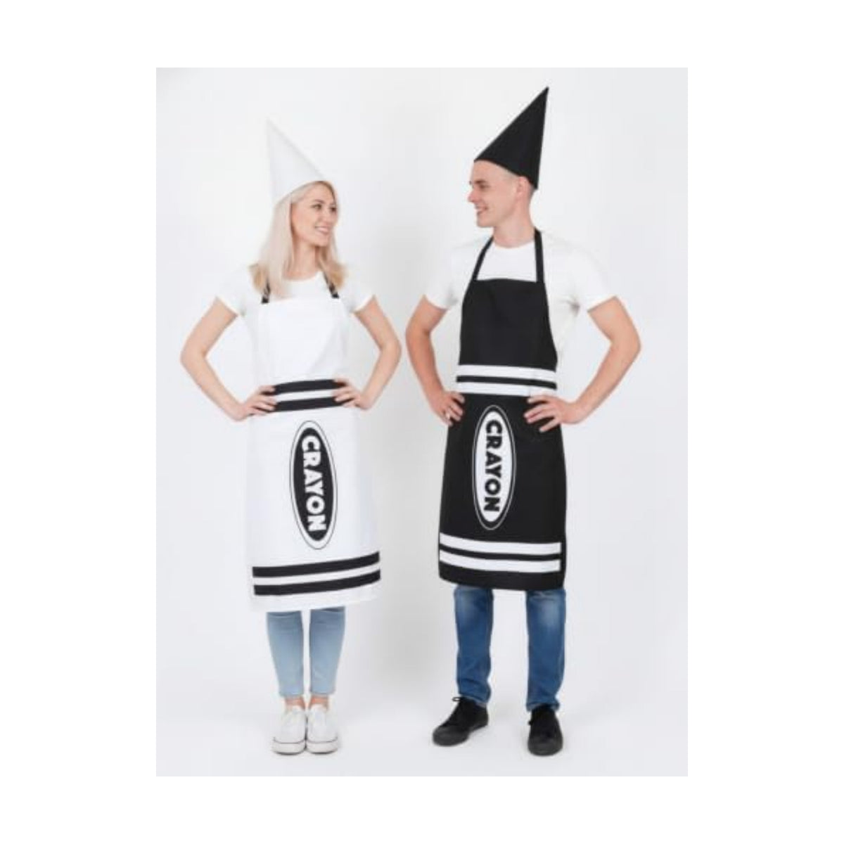 Teenyyou Crayon Costume with Apron and Cone Hat Adult