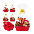 CDIVEFTN Red Empty Gift Baskets, 5 Pack 12x10 in with Bags and Bows