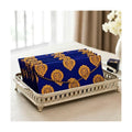 LoveNspire Brocade Fabric Money Envelopes (8 x 4 Inch) Decorative Floral Pattern Shagun Lifafa for Indian Wedding, Birthday | Cash Gift Holder & Home Savings Organizer Blue/Pack of 20