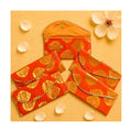 LoveNspire Brocade Fabric Money Envelopes (8 x 4 Inch) Decorative Floral Pattern Shagun Lifafa for Indian Wedding, Birthday | Cash Gift Holder & Home Savings Organizer Orange/Pack of 20