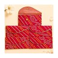 LoveNspire Brocade Fabric Money Envelopes (7.5 x 3.5 Inch) Decorative Bandhani Pattern Shagun Lifafa for Indian Wedding, Birthday | Cash Gift Holder & Home Savings Organizer Magenta/Pack of 20
