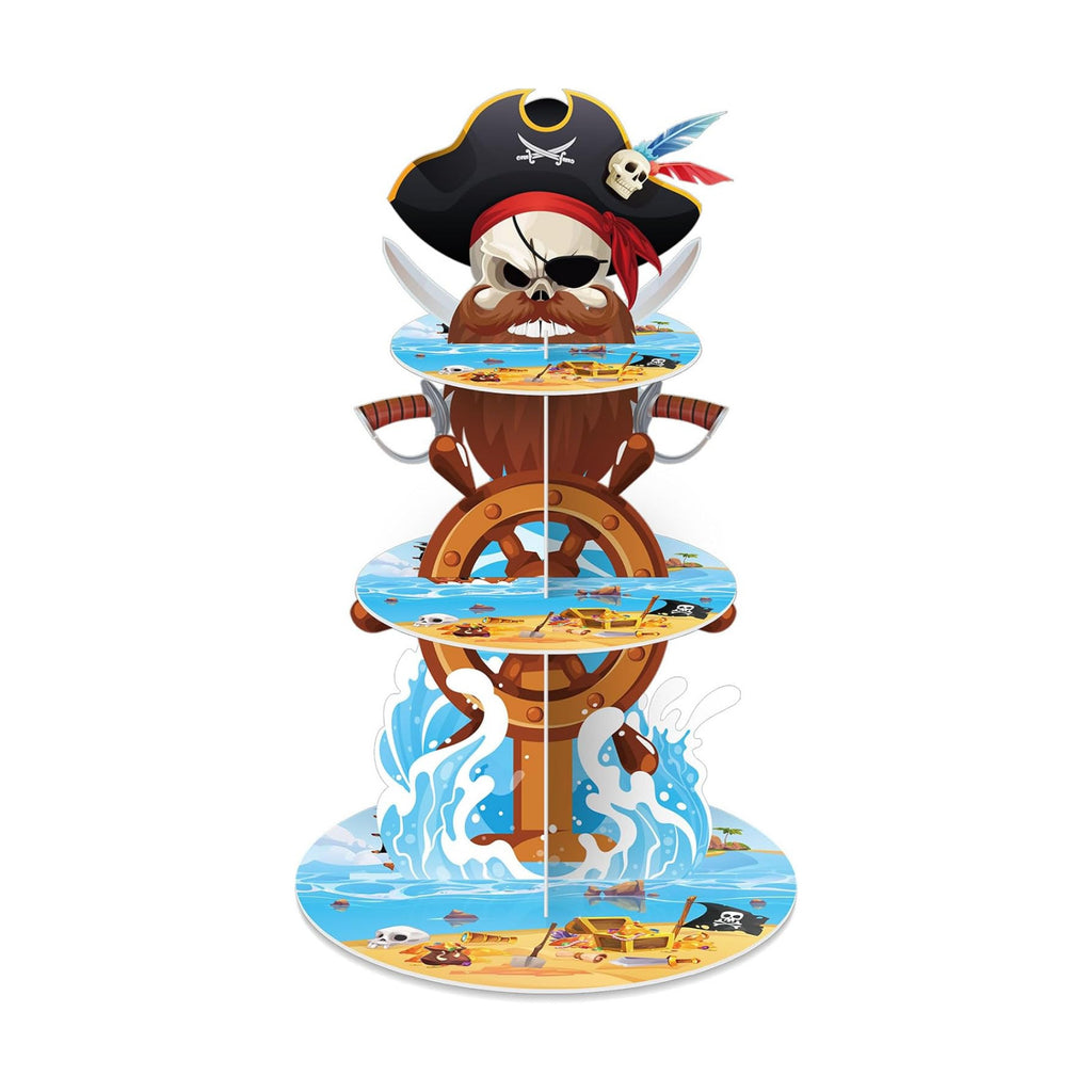 3 Tier Pirate Cupcake Stand Decoration Pirate Birthday Party Decor