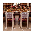 Breling 2 Pcs Lace Wedding Chair Sign Back Banner, White, Just Married4