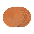 FunWheat Round Braided Placemats Set of 12 Place Mats for Dining Table Woven Washable Non-Slip Table Mats 15 Inch(Pumpkin Orange,12pcs)