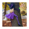63" Purple Witch Crashing into Tree Halloween Outdoor Decor