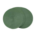 FunWheat Round Braided Placemats Set of 12 Place Mats for Dining Table Woven Washable Non-Slip Table Mats 15 Inch(Green,12pcs)