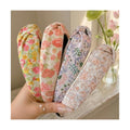 Huachi Headbands for Women Trendy Styles: Boho Knotted Headbands Floral Print, Cute Top Knot Head Bands for Girls for Summer Vacation Gifts 4PCS