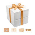 LIFELUM White Gift Box for Wedding with Magnetic Lid, 8.6"x8.6"x8.6"