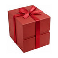 LIFELUM Red Gift Box for Christmas with Magnetic Lid, 7"x7"x7"