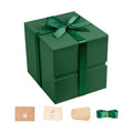 LIFELUM Dark Green Gift Box for Christmas with Magnetic Lid, 8.6"x8.6"x8.6"
