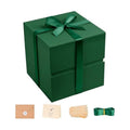 Dark Green Gift Box for Christmas with Magnetic Lid, 10.2"x10.2"x10.2"