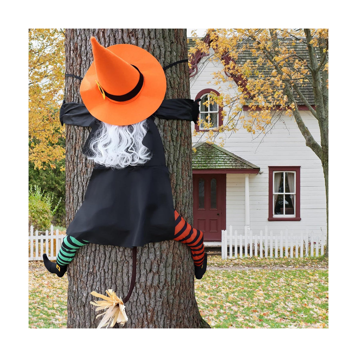 53" Witch Crashing into Tree Halloween Outdoor Decoration