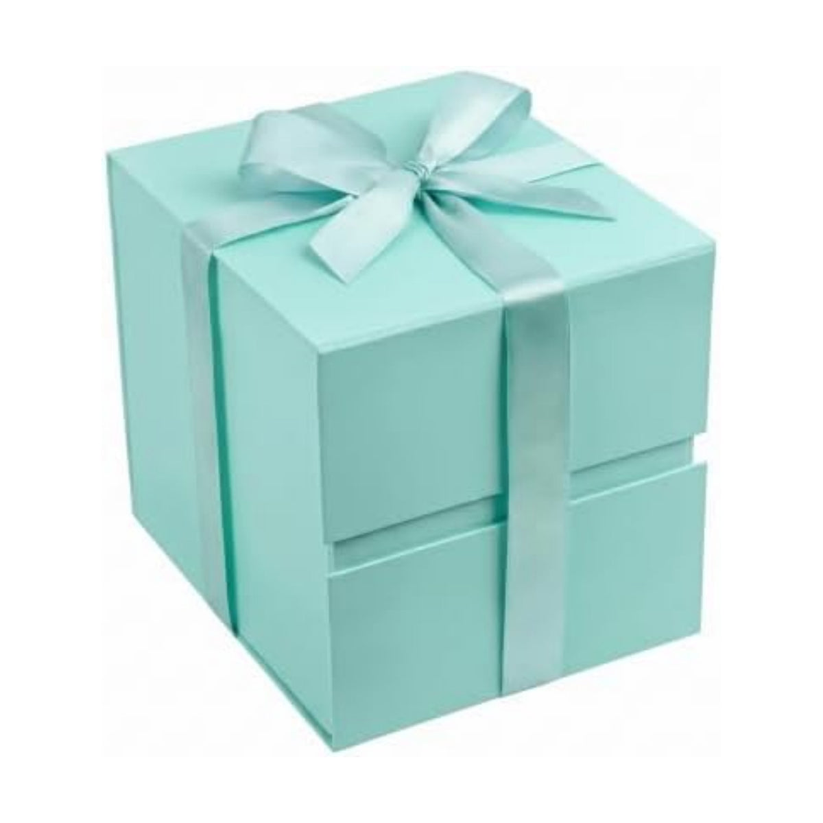 LIFELUM Mint Blue Gift Box for Christmas with Magnetic Lid, 7"x7"x7"