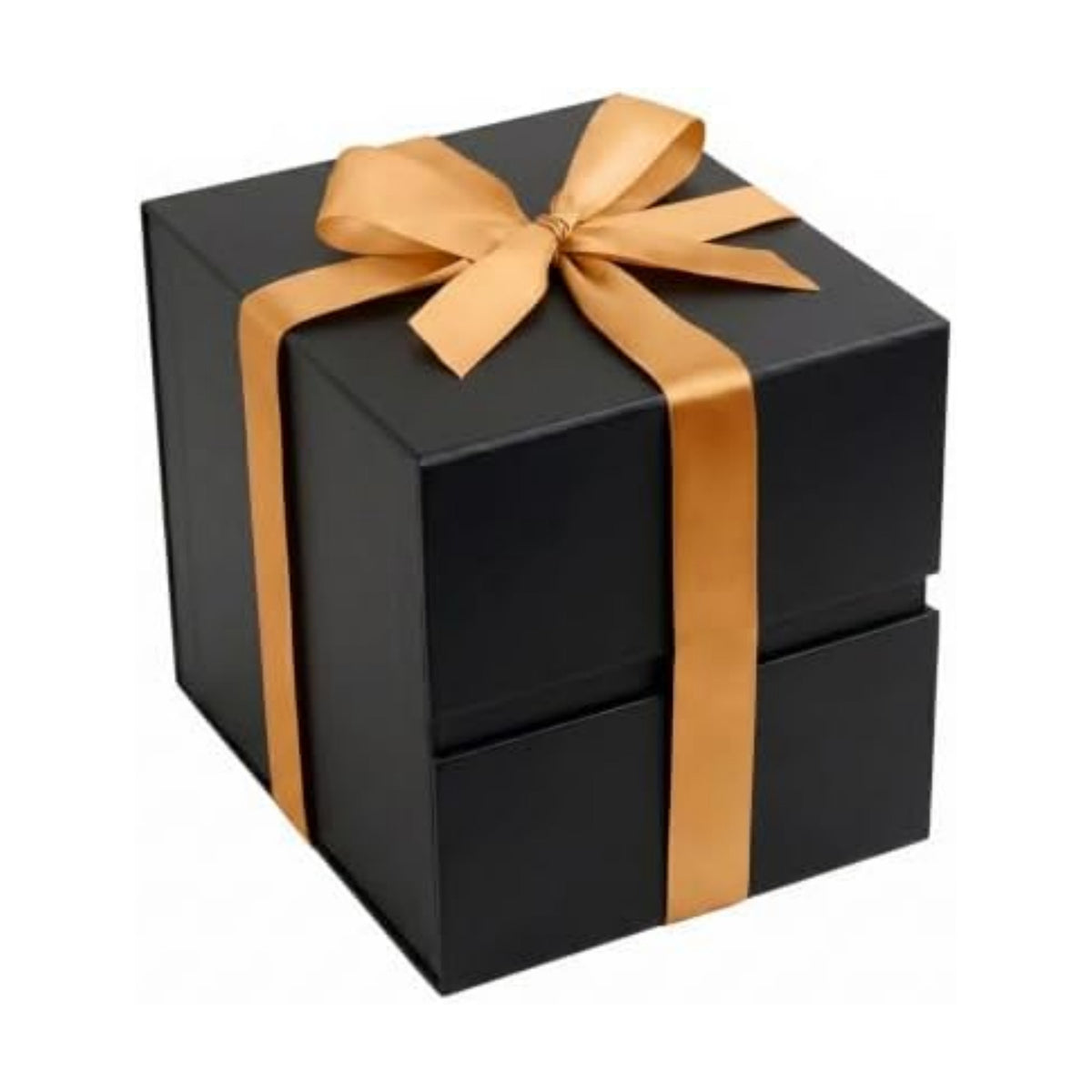 LIFELUM Black Gift Box for Birthday with Magnetic Lid, 7"x7"x7"