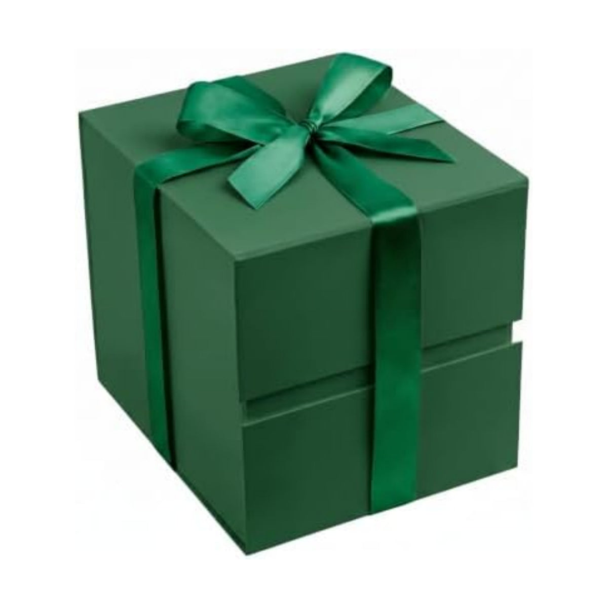 LIFELUM Dark Green Gift Box for Christmas with Magnetic Lid, 7"x7"x7"
