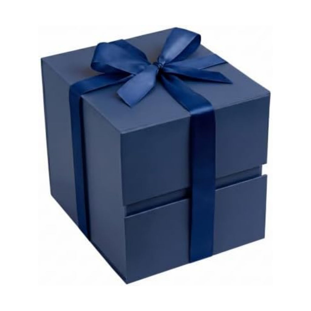 LIFELUM Navy Blue Gift Box for Groomsmen with Magnetic Lid, 7"x7"x7"