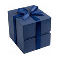 LIFELUM Navy Blue Gift Box for Groomsmen with Magnetic Lid, 7"x7"x7"
