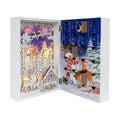 Lighted Wooden Christmas Advent Calendar Book, White
