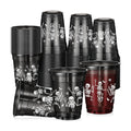 Vesici 100 Pcs Halloween Skeleton Plastic Cups 12 oz Disposable Black Cups