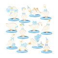 Wesiti 12 Pcs One Silly Goose Birthday Party Decoration Wooden Blue Bow Silly Goose Table Centerpiece Shower Decor Funny Table Decoration Gift for First Birthday Party Favor Desk Tiered Tray