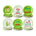 Fourluoo 96 Pcs 7 Inch Lime Green Christmas Paper Plates