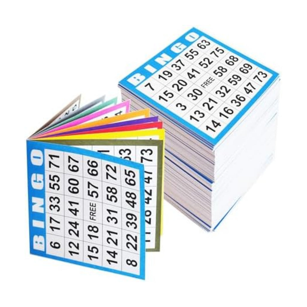 Yuanhe Bingo Game Cards Disposible – 1 Card 10 Sheets – 100 Books -10 Colors for Large Groups