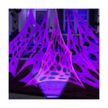 Glow in The Dark Purple 1000 Sqft Uncut Giant Spider Web Halloween Decorations Outdoor with 1 Black Light &10 Ground Nails Stretchy Beef Cloth Netting DIY for Yard Party