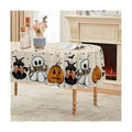 Horaldaily Halloween Tablecloth 60 x 84 Inch Oval Jack-O-Lantern Ghost Cat