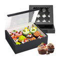 RYDDOY 12 Pack Black Cupcake Boxes, Hold 12 Count Cupcake, Cupcake Carriers