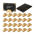 Colingmill 24 Pcs Wooden Table Number Stands with Tented Cards,Gold, Black