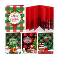 AmazingSpark 4 Set Christmas Gift Card Booklet Cardboard Merry Christmas Money Holder Book Buffalo Plaid Xmas Surprise Gift Card Money Sleeve Book Holiday Vintage Party Favors for Adult Women Cash