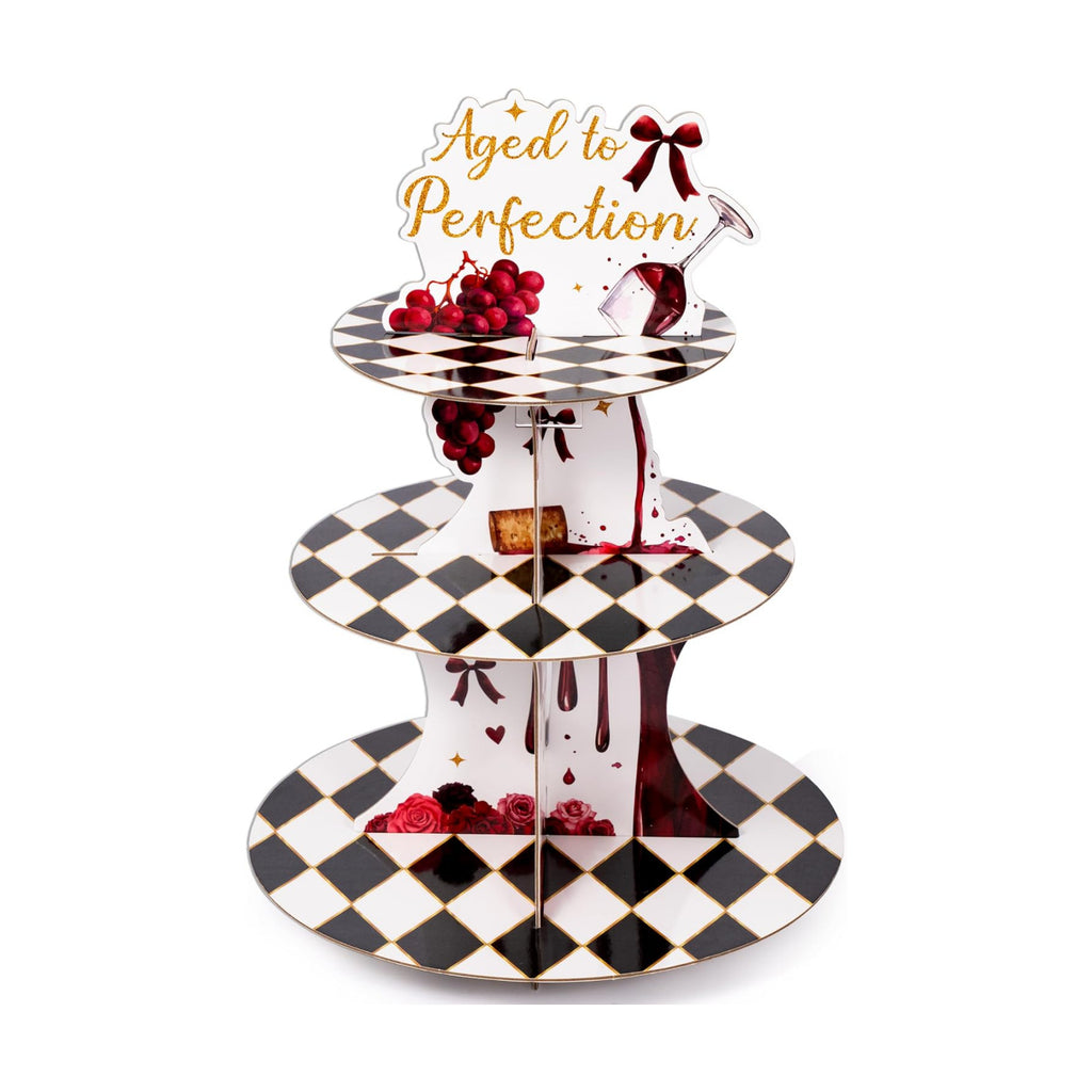 ANGOLIO Age Perfection Cupcake Stand, 3Tiers Fall Birthday Party Decoration